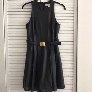 Black pleated pleather dress!
